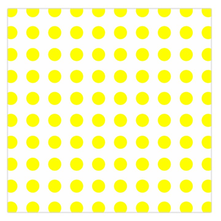 Polka Dot Yellow White Large Satin Scarf (Square)