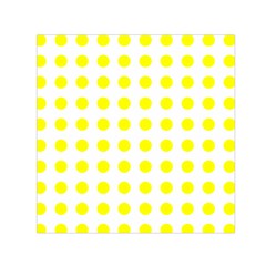 Polka Dot Yellow White Small Satin Scarf (square) by Mariart