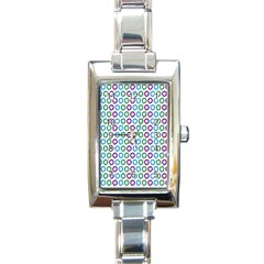 Polka Dot Like Circle Purple Blue Green Rectangle Italian Charm Watch by Mariart