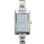 Polka Dot Like Circle Purple Blue Green Rectangle Italian Charm Watch Front