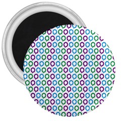 Polka Dot Like Circle Purple Blue Green 3  Magnets by Mariart