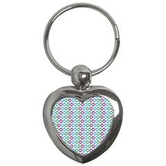 Polka Dot Like Circle Purple Blue Green Key Chains (heart)  by Mariart