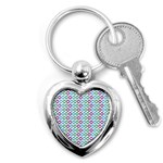 Polka Dot Like Circle Purple Blue Green Key Chains (Heart)  Front