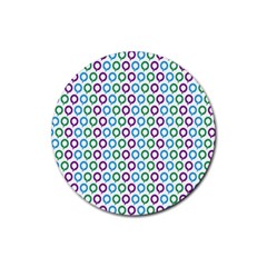 Polka Dot Like Circle Purple Blue Green Rubber Round Coaster (4 Pack)  by Mariart