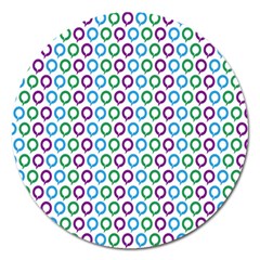 Polka Dot Like Circle Purple Blue Green Magnet 5  (round) by Mariart