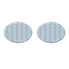 Polka Dot Like Circle Purple Blue Green Cufflinks (oval) by Mariart