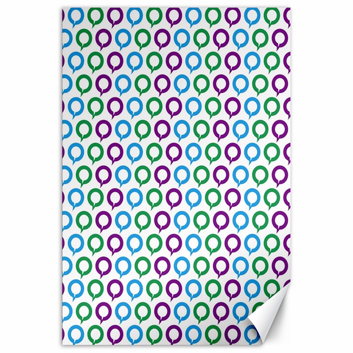 Polka Dot Like Circle Purple Blue Green Canvas 20  x 30  