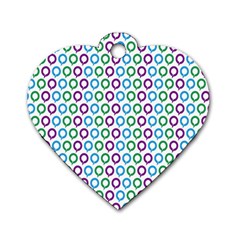 Polka Dot Like Circle Purple Blue Green Dog Tag Heart (two Sides) by Mariart