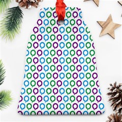 Polka Dot Like Circle Purple Blue Green Bell Ornament (two Sides) by Mariart