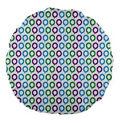 Polka Dot Like Circle Purple Blue Green Large 18  Premium Round Cushions by Mariart