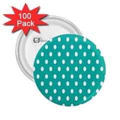 Polka Dots White Blue 2 25  Buttons (100 Pack) 