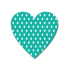 Polka Dots White Blue Heart Magnet by Mariart