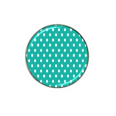 Polka Dots White Blue Hat Clip Ball Marker (4 Pack) by Mariart