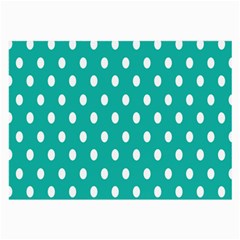 Polka Dots White Blue Large Glasses Cloth by Mariart