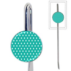 Polka Dots White Blue Book Mark by Mariart