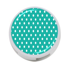 Polka Dots White Blue 4-port Usb Hub (one Side) by Mariart