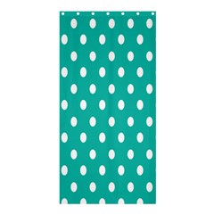 Polka Dots White Blue Shower Curtain 36  X 72  (stall)  by Mariart