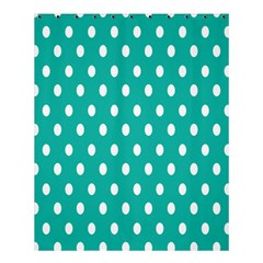 Polka Dots White Blue Shower Curtain 60  X 72  (medium)  by Mariart