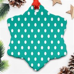 Polka Dots White Blue Ornament (snowflake) by Mariart