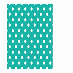 Polka Dots White Blue Small Garden Flag (two Sides) by Mariart