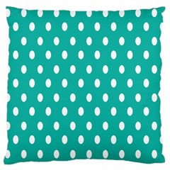 Polka Dots White Blue Large Cushion Case (one Side) by Mariart