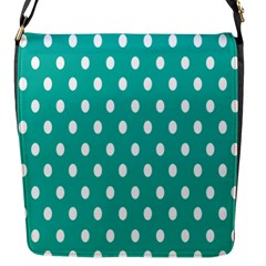 Polka Dots White Blue Flap Messenger Bag (s) by Mariart