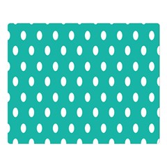 Polka Dots White Blue Double Sided Flano Blanket (large)  by Mariart