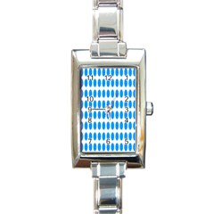 Polka Dots Blue White Rectangle Italian Charm Watch by Mariart