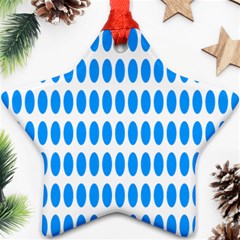 Polka Dots Blue White Ornament (star) by Mariart