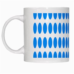 Polka Dots Blue White White Mugs by Mariart