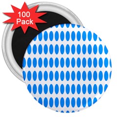 Polka Dots Blue White 3  Magnets (100 Pack) by Mariart