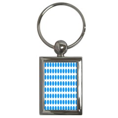 Polka Dots Blue White Key Chains (rectangle)  by Mariart