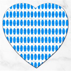 Polka Dots Blue White Jigsaw Puzzle (heart) by Mariart