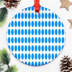 Polka Dots Blue White Round Ornament (two Sides) by Mariart