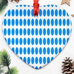 Polka Dots Blue White Heart Ornament (two Sides) by Mariart