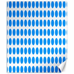 Polka Dots Blue White Canvas 8  X 10  by Mariart