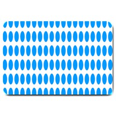 Polka Dots Blue White Large Doormat  by Mariart