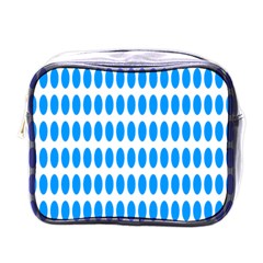 Polka Dots Blue White Mini Toiletries Bags by Mariart