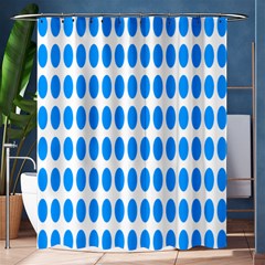 Polka Dots Blue White Shower Curtain 60  X 72  (medium)  by Mariart