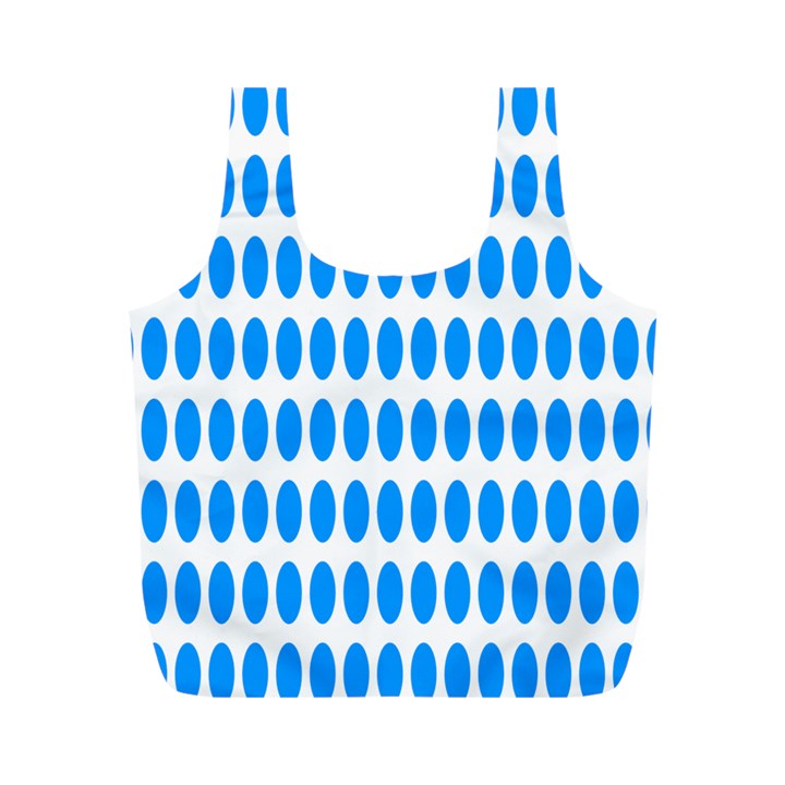 Polka Dots Blue White Full Print Recycle Bags (M) 