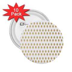 Polka Dots Gold Grey 2 25  Buttons (10 Pack)  by Mariart