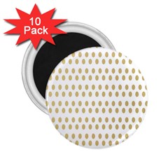 Polka Dots Gold Grey 2 25  Magnets (10 Pack)  by Mariart