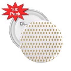 Polka Dots Gold Grey 2 25  Buttons (100 Pack)  by Mariart