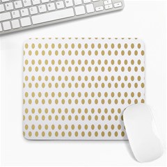 Polka Dots Gold Grey Large Mousepads by Mariart