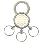 Polka Dots Gold Grey 3-Ring Key Chains Front