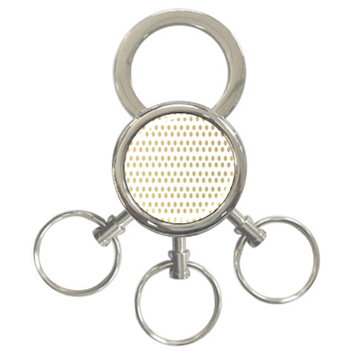 Polka Dots Gold Grey 3-Ring Key Chains