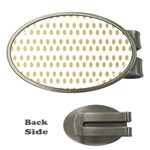 Polka Dots Gold Grey Money Clips (Oval)  Front