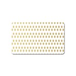 Polka Dots Gold Grey Magnet (Name Card) Front