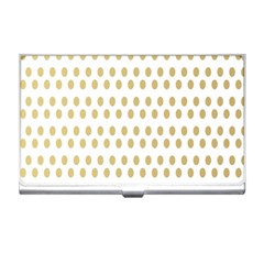 Polka Dots Gold Grey Business Card Holders by Mariart