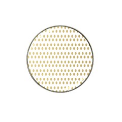 Polka Dots Gold Grey Hat Clip Ball Marker by Mariart